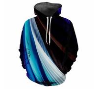 MERVOS Geometric Pattern 3D Printed Loose Comfortable Unisex Casual Sports Hoodie for Boys and Girls