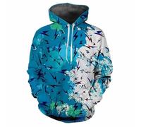 MERVOS Geometric Pattern 3D Printed Loose Comfortable Unisex Casual Sports Hoodie for Boys and Girls