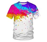 MERVOS Summer 3D graffiti art print T shirt retro hip-hop street style unisex round neck short sleeve top