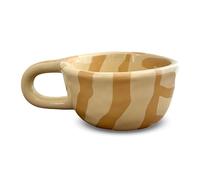 MerwDeeyt 170ml Irregular Coffee Mugs Brown Coffee Mug Breakfast Milk Ceramic Mugs Retro Afternoon Tea Coffee Cup Set Novelty Plaid Cup for Office and Home