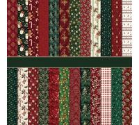 MerwDeeyt 24 Sheets Christmas Scrapbook Paper 12x12 Inch Double-Sided Decoupage Papers Winter Decorative Paper Scrapbooking Papers for DIY Card Making Wrap Decoration