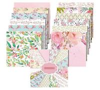 MerwDeeyt 24 Sheets Floral Scrapbooking Paper, 12 x 12 Inches, Smooth Finish, Perfect for Scrapbook, Square Shape