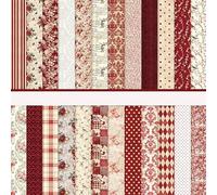 MerwDeeyt 24 Sheets Flower Scrapbook Paper 30.5x30.5cm Double-Sided Decoupage Papers Red Scrapbooking Paper Patterned Decorative Papers for DIY Card Making Wrap Decoration