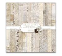 MerwDeeyt 24 Sheets Vintage Scrapbook Paper 12x12 Inch Double-Sided Decoupage Papers Floral Pattern Decorative Paper Scrapbooking Papers for DIY Card Making Wrap Decoration-Grey