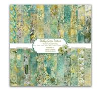 MerwDeeyt 24 Sheets Vintage Scrapbook Paper 12x12 Inch Double-Sided Decoupage Papers Floral Pattern Decorative Paper Scrapbooking Papers for DIY Card Making Wrap Decoration-Green