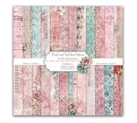 MerwDeeyt 24 Sheets Vintage Scrapbook Paper 12x12 Inch Double-Sided Decoupage Papers Floral Pattern Decorative Paper Scrapbooking Papers for DIY Card Making Wrap Decoration-Pink