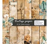MerwDeeyt 24 Sheets Vintage Scrapbook Paper 12x12 Inch Single-Sided Decoupage Papers Scrapbooking Paper Patterned Decorative Papers for DIY Card Making Wrap Decoration