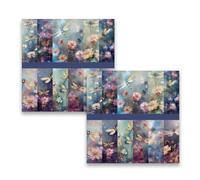 MerwDeeyt 48 Sheets Dragonfly Pattern Scrapbook Paper 6x6 Inch Single-Sided Printed Floral Origami Deco Background Craft Papers for Scrapbooking DIY Card Making for Junk Journals Decoupage