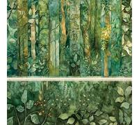MerwDeeyt 48 Sheets Green Forest Scrapbook Paper 15.2x15.2cm Single-Sided Decoupage Papers Tree Scrapbooking Decorative Paper for DIY Card Making Wrap Decoration