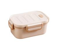 MerwDeeyt Bento Lunch Box, 1000ML Portable Lunch Container, Reusable Container with Compartments, Leak-Proof Bento Box for Office, BPA Free, Microwave and Dishwasher Safe (Beige)