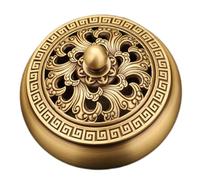 MerwDeeyt Brass Incense Burner Incenses Cone Holder with Wave-patterned Lid