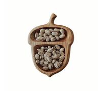 MerwDeeyt Hazelnut Wooden Snack Tray 20x14.5cm Wood Serving Tray Lightweight Nut Snack Plate Fruit Cake Trays Small Serving Platter for Home Kitchen Party Storage