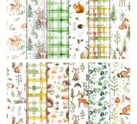 MerwDeeyt Scrapbook Paper 12x12, 24 Sheets, 12 Designs, Forest Animals, Double-Sided, Watercolor, Craft Paper for Card Making, Photo Album, Autumn, Christmas Decor