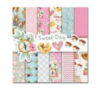 MerwDeeyt Scrapbook Paper 12x12, 24 Sheets, 12 Designs, Pink, Square, Coated, Perfect for Scrapbooking, Crafts Decoration