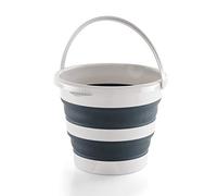 Mery Folding Bucket 12 litres, PP + thermoplastic, Light and Dark Grey, 32X34.8X35.2X7 cm, doblado:34.5x33x6.8 cm