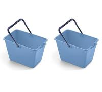 Mery | Mini Bucket | Multipurpose Bucket | Cleaning Bucket | Polypropylene | Anatomical Handle | 4 Litres | Blue | Measurements: 19.5Lx17.2Wx27.5H cm (Pack of 2)