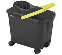 Mery | Mop Bucket | Bucket with Swivel Wheels | Bucket with Wide Drainer | Maximum Resistance | Grey | Capacity 14 Litres