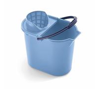 Mery | Oval Bucket with Drainer | Scrub Bucket | Anatomical Handle | Polypropylene | 12 Litres | Blue | Measurements: 31.5 x 25 x 34 cm
