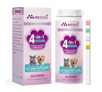 Merydi Dog & Cat Urine Test Strips, 4-in-1 Pet Urinalysis Testing Kit for Ketone, Glucose, pH and Nitrite, Reagent Strips for Vet Diabetes & UTI Monitor, 50ct Urine Test Kit Easy to Use at Home