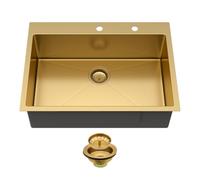 Meryiao 30 Inch Gold Drop in Bar Sink, Stainless Steel Kitchen Sink