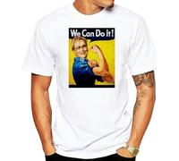 Meryl Can Do It Streep Feminist Rosie The Riveter Girl Power 2022 New Casual Men Creative Pullover Men's Crewneck T-Shirt Short Sleeve Top Unisex Pure Cotton Tee White L