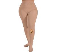 MERYLURE Plus Size Fleece Lined Tights, Thermal Warm Winter Tights for Women, Queen Thick High Waisted Opaque Pantyhose, Tan, XL-XXL