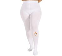 MERYLURE Plus Size Fleece Lined Tights, Thermal Warm Winter Tights for Women, Queen Thick High Waisted Opaque Pantyhose, White, 5X-Large-6X-Large