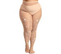 MERYLURE Plus Size Rhinestone Fishnet Stockings,Sparkly Tights for Women Glitter Party Pantyhose Concert Outfit Leggings