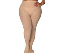 MERYLURE Ultra Plus Size Tights for Women Up To 6x, Semi Opaque Control Top Nylon Pantyhose,High Waist Fashion Stockings, Oxford Tan*1, 5XL-6XL Plus