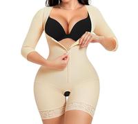MERYOSZ Shapewear for Women Tummy Control Bodysuit Waist Trainer Fajas Colombianas Full Body Shaper Jumpsuit, Beige, S