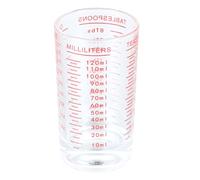 Merzio 120ml Glass Measuring Cup with Clear Markings, Small Pyrex Jug for Liquid and Dry Ingredients, Heavy Duty Espresso Shot Glass, Cocktail Measuring Cup for Spirits, Wine and Baking