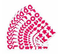 Merzio 240 Pcs Hot Pink Tanning Stickers for Body, Self Adhesive Sunbed Stickers with 8 Designs, Waterproof Summer Stickers for Sunbathing and Beach