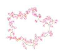 Merzio 5 PCS 180cm Artificial Cherry Blossom, Garland Vines Fake Silk Flowers Hanging Floral Vine for Indoor Outdoor Wedding Arch Party Home Bedroom Wall Garden Decoration, Pink