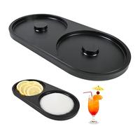 Merzio Salt Rimmer Set with Lime Sponge, Cocktail Making Kit for Margarita Glasses, Portable Bar Accessories for Home Bar & Outdoor Parties (Black)