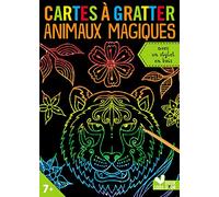 Mes cartes à gratter animaux magiques: Avec un stylet en bois