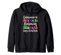Mes De La Herencia Hispana Groovy Hispanic Heritage Month Zip Hoodie