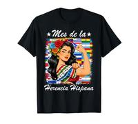 Mes de la Herencia Hispana Hispanic Heritage Latin Flag Girl T-Shirt