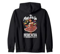 Mes De La Herencia Hispana Mexico Zip Hoodie