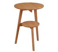 Mesa Auxiliar pequeña,mesa Auxiliar Redonda de Madera maciza de Doble capa,mesa Auxiliar de Estilo moderno,mesita de Noche para espacios pequeños,adecuada para sala de Estar,dormitorio Wood