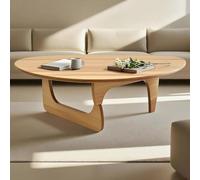 Mesa de Centro Triangular moderna,mesa de Centro de Madera maciza para sala de Estar,Estilo granja,mesa de Centro moderna ovalada de mediados de siglo,adecuada para Patio,oficina,balcón Wood,110cm