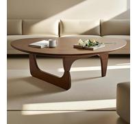 Mesa de Centro Triangular moderna,mesa de Centro de Madera maciza para sala de Estar,Estilo granja,mesa de Centro moderna ovalada de mediados de siglo,adecuada para Patio,oficina,balcón Walnut,90cm