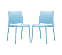 mesa light blue polypropylene dining chairs in pair