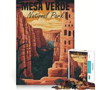 Mesa Verde National Park Poster 1000 Piece Jigsaw Puzzles for Adults Jigsaw Brain Think Pastime Game Real Challenge Xmas Santa Gift (38x52cm)