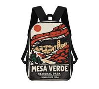 Mesa Verde National Park Vintage Poster Backpack School Computer Rucksack for School/Work/Travel for Girls Boys Teenage 17inch