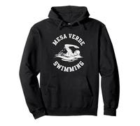 Mesa Verde Swimming Retro Distressed Swim Team Graphic Pullover Hoodie