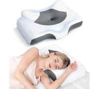 MESALAY Cervical Pillow for Neck Pain Relief, Hollow Design Odorless Memory Foam Pillows with Cooling Case, Adjustable Orthopedic Bed Pillow for Sleeping, Support for Side Back Sleepers