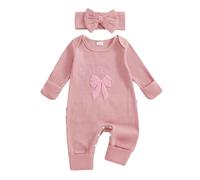 Mesalynch Newborn Girl Romper Sets Tiny Baby Clothes Newborn Hello World One Piece Outfit Long Sleeve Full Length Jumpsuit infant Girls Button Down Bodysuit (MULTI, newborn)