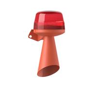 Mesan Brand SMD LED Warning Light Built with 10 Changeable Tone Electronic Siren Multifunction Steady Blinking Flasher Working Mode Alarm Siren Sounder Light Beacon (Red, 110-220VAC)