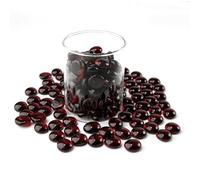 Meschett 0.44KG Dark Red Glass Marbles,Mini Flat Glass Beads~150PCS for Vase Fillers,Floral Bottom Mancala Gems Pebbles Fish Tank Rocks for Table Aquarium,Home Decor Art Craft Craft (0.5"~0.7")