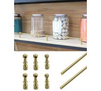 MESCXTY 2 Kit Shelf Guard Rail 4 10 12 24 36 48 72 inch, Shelves Guardrail Bars for Kitchen Cabinets, Bookcase Tube Barrier System, Closet Tipping Rack(Style-C,30in/76.2cm)
